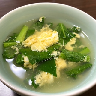 小松菜と卵の簡単タイ風スープ